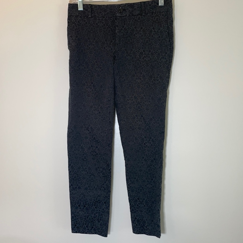Banana Republic black damask pants ankle length